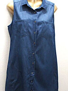 Basic Denim Wax Jean Shift Dress size L